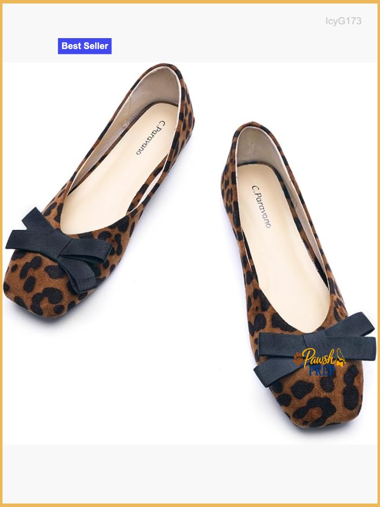 Square Toe Bow Ballet Flats With Memory Foam Insole